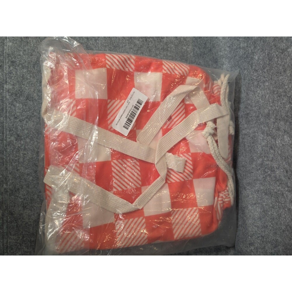 Convertible Beach Towel & Tote Bag – Orange Gingham – New